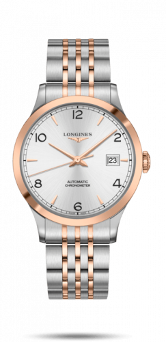 Record 40mm Stainless Steel / Pink Gold / Silver-Arabic / Bracelet