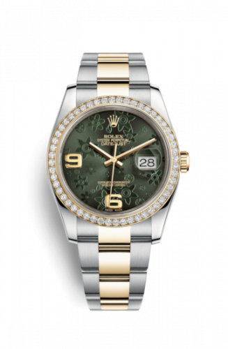 Datejust 36 Rolesor Yellow Diamond / Oyster / Green Floral