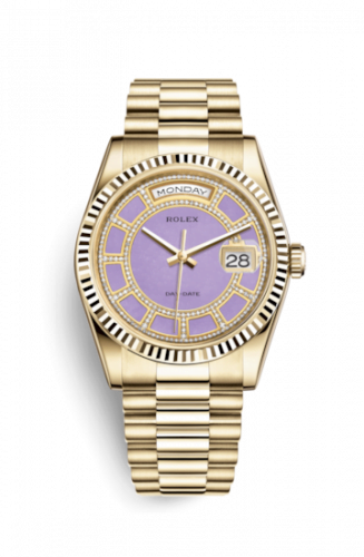 Day-Date 36 Yellow Gold Fluted / President / Lavender Jade Carousel