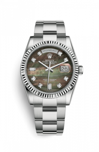 Day-Date 36 White Gold Fluted / Oyster / Black MOP