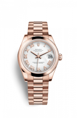 Datejust 31 Everose Domed / President / White Roman