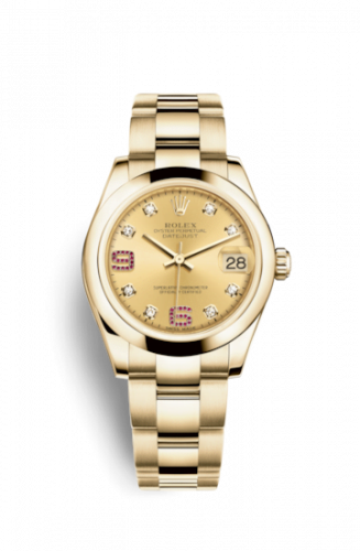 Datejust 31 Yellow Gold Domed / Oyster / Champagne Diamond