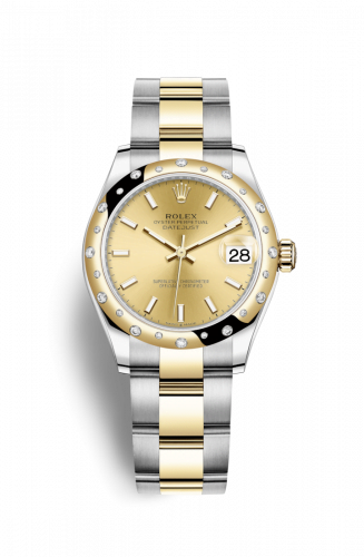 Datejust 31 Stainless Steel / Yellow Gold / Domed – Diamond / Champagne / Oyster