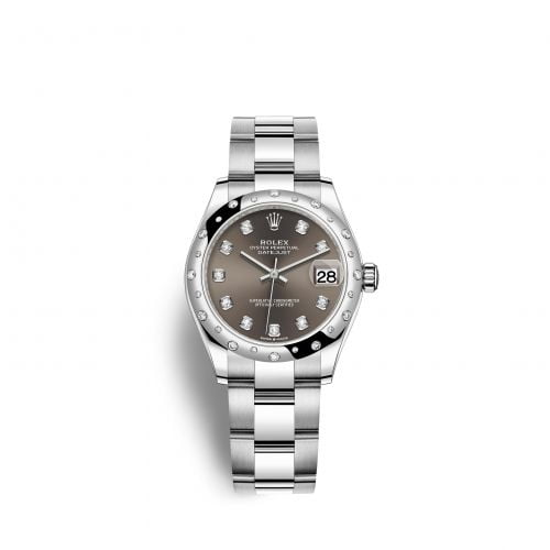 Datejust 31 Stainless Steel Domed Diamond / Oyster / Grey – Diamond