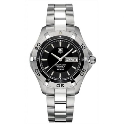 Aquaracer 300M Calibre 5 Day-Date 41 Stainless Steel / Black / Bracelet