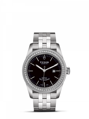 Glamour Date 31 Stainless Steel / Diamond / Black / Bracelet