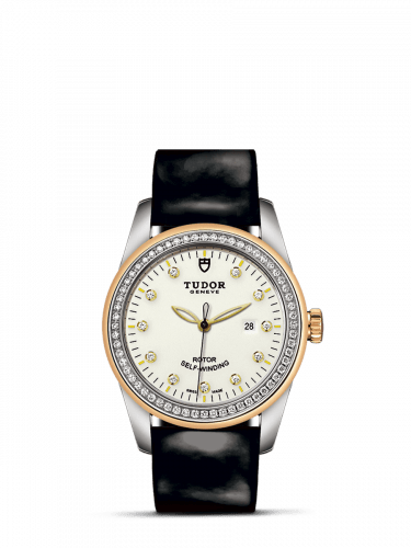 Glamour Date 31 Stainless Steel / Yellow Gold / Diamond / Opaline-Diamond / Strap