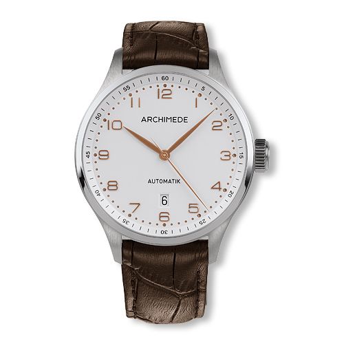 Klassik 42 TwoTone Stainless Steel / Silver / Brown Leather